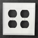 White Design Metal Wall Switch Plate Outlet Cover Toggle Rocker GFI