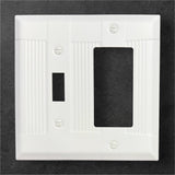 White Design Metal Wall Switch Plate Outlet Cover Toggle Rocker GFI
