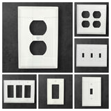 White Design Metal Wall Switch Plate Outlet Cover Toggle Rocker GFI