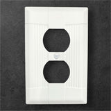White Design Metal Wall Switch Plate Outlet Cover Toggle Rocker GFI