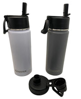 Stainless Steel Double-Insulated Water Bottle with Flip Top and Wide Mouth Lid