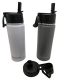 Stainless Steel Double-Insulated Water Bottle with Flip Top and Wide Mouth Lid