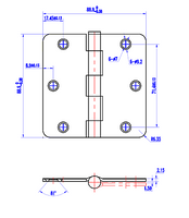 Qty 30 Satin Nickel Interior Door Hinge 3.5" with 1/4" corner radius 3 1/2 inches