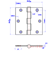 Black Interior Door Hinge 3.5" with Square Corner