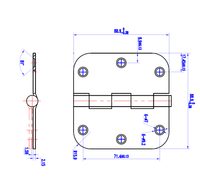 Black Interior Door Hinge 3.5" with 5/8" corner radius