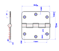 Dark Oil Rubbed Bronze Interior Door Hinge 3.5" x 3.5" with 1/4" corner radius