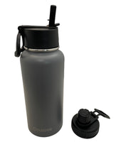 Stainless Steel Double-Insulated Water Bottle with Flip Top and Wide Mouth Lid