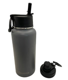 Stainless Steel Double-Insulated Water Bottle with Flip Top and Wide Mouth Lid