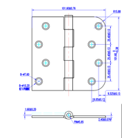 Dark Oil Rubbed Bronze Door Hinge 4" with 5/8" and straight corner radius