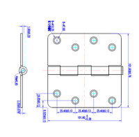 Satin Nickel Door Hinge 4" with 1/4" corner radius