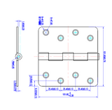 Satin Nickel Door Hinge 4" with 1/4" corner radius