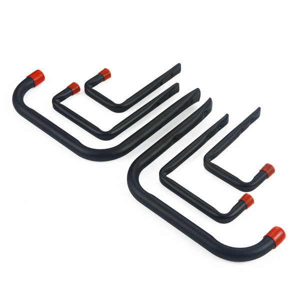 Heavy Duty Wall Mount Garage Hooks - 6 Pack of Various Sizes