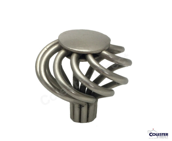 Qty 25 Brushed Satin Nickel Birdcage Kitchen Cabinet Drawer Knob Pull Hardware