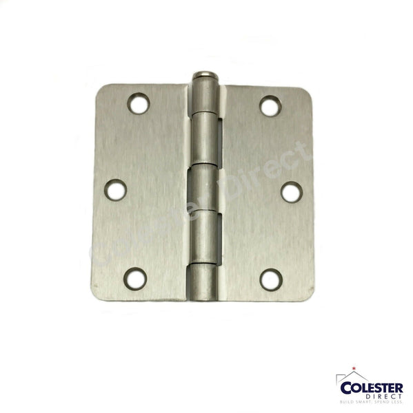 Satin Nickel Interior Door Hinge 3.5" with 1/4" corner radius 3 1/2 inches