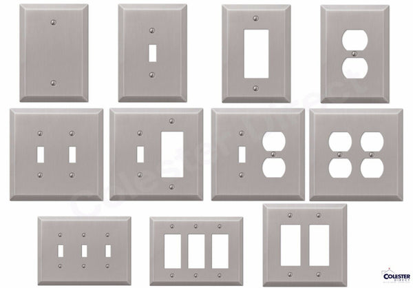 Brushed Satin Nickel Wall Switch Plate Outlet Cover Toggle Rocker GFI