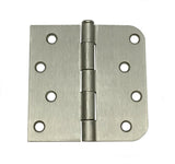 Satin Nickel Door Hinge 4" with 5/8" and straight corner radius 4 inch