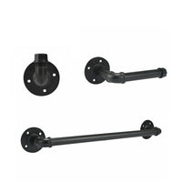 Black Iron Pipe Bathroom Hardware Set and Accessories