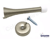 Brushed Nickel Flexible Spring Door Stopper with Rubber Tip