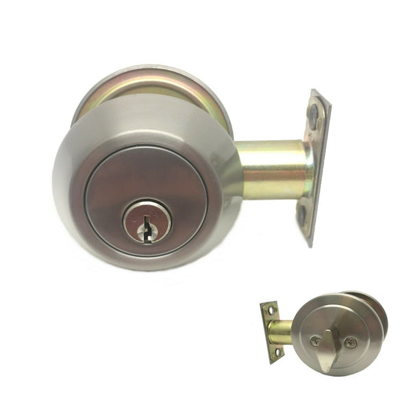 Stainless Steel Deadbolt Single Cylinder Brushed Nickel - KEYED ALIKE AVAILABLE