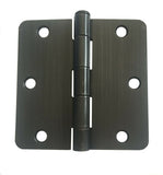 Dark Oil Rubbed Bronze Interior Door Hinge 3.5" x 3.5" with 1/4" corner radius