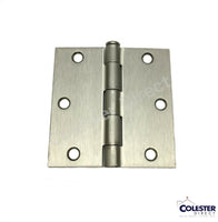 Qty 30 Satin Nickel Interior Door Hinge 3.5" with Square Corner 3 1/2 inches