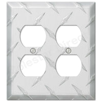 Diamond Plate Aluminum Wall Switch Plate Outlet Cover Toggle Rocker GFI Garage