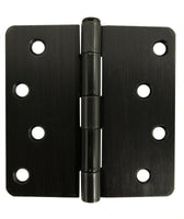 Dark Oil Rubbed Bronze Door Hinge 4" x 4" with 1/4" corner radius