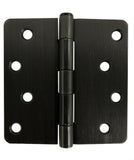 Dark Oil Rubbed Bronze Door Hinge 4" x 4" with 1/4" corner radius