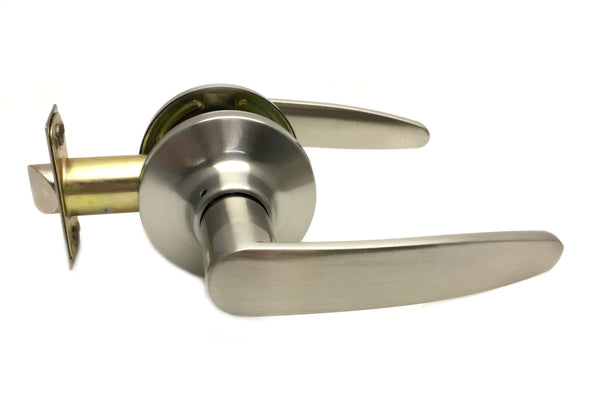 Brushed Satin Nickel Passage Door Lever Non Locking Straight