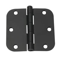 Black Interior Door Hinge 3.5" with 5/8" corner radius