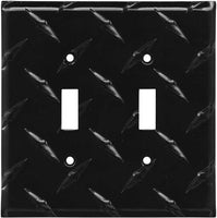 Black Diamond Plate Aluminum Wall Switch Plate Outlet Cover Toggle Rocker GFI Garage