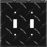 Black Diamond Plate Aluminum Wall Switch Plate Outlet Cover Toggle Rocker GFI Garage