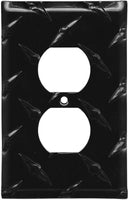 Black Diamond Plate Aluminum Wall Switch Plate Outlet Cover Toggle Rocker GFI Garage