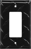 Black Diamond Plate Aluminum Wall Switch Plate Outlet Cover Toggle Rocker GFI Garage