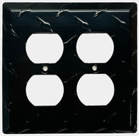 Black Diamond Plate Aluminum Wall Switch Plate Outlet Cover Toggle Rocker GFI Garage