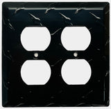 Black Diamond Plate Aluminum Wall Switch Plate Outlet Cover Toggle Rocker GFI Garage