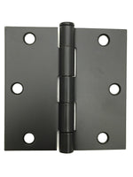 Black Interior Door Hinge 3.5" with Square Corner