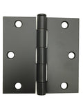 Black Interior Door Hinge 3.5" with Square Corner