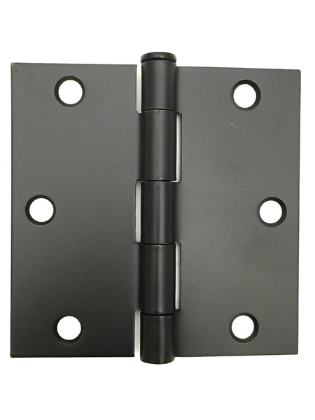 Black Interior Door Hinge 3.5" with Square Corner