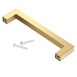 Gold Square Cabinet Pull sizes 3" - 10"