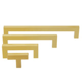 Gold Square Cabinet Pull sizes 3" - 10"