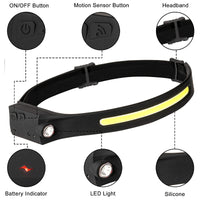 LED Rechargeable Headlamp Inspection Work Light and Flash Light with Wave Induction